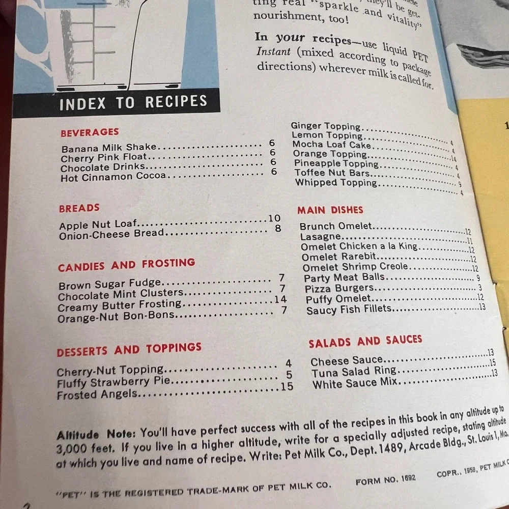 Vintage 1958 Pet Milk Co Sparkle In Your Meals Recipe Booklet Mary Lee Taylor